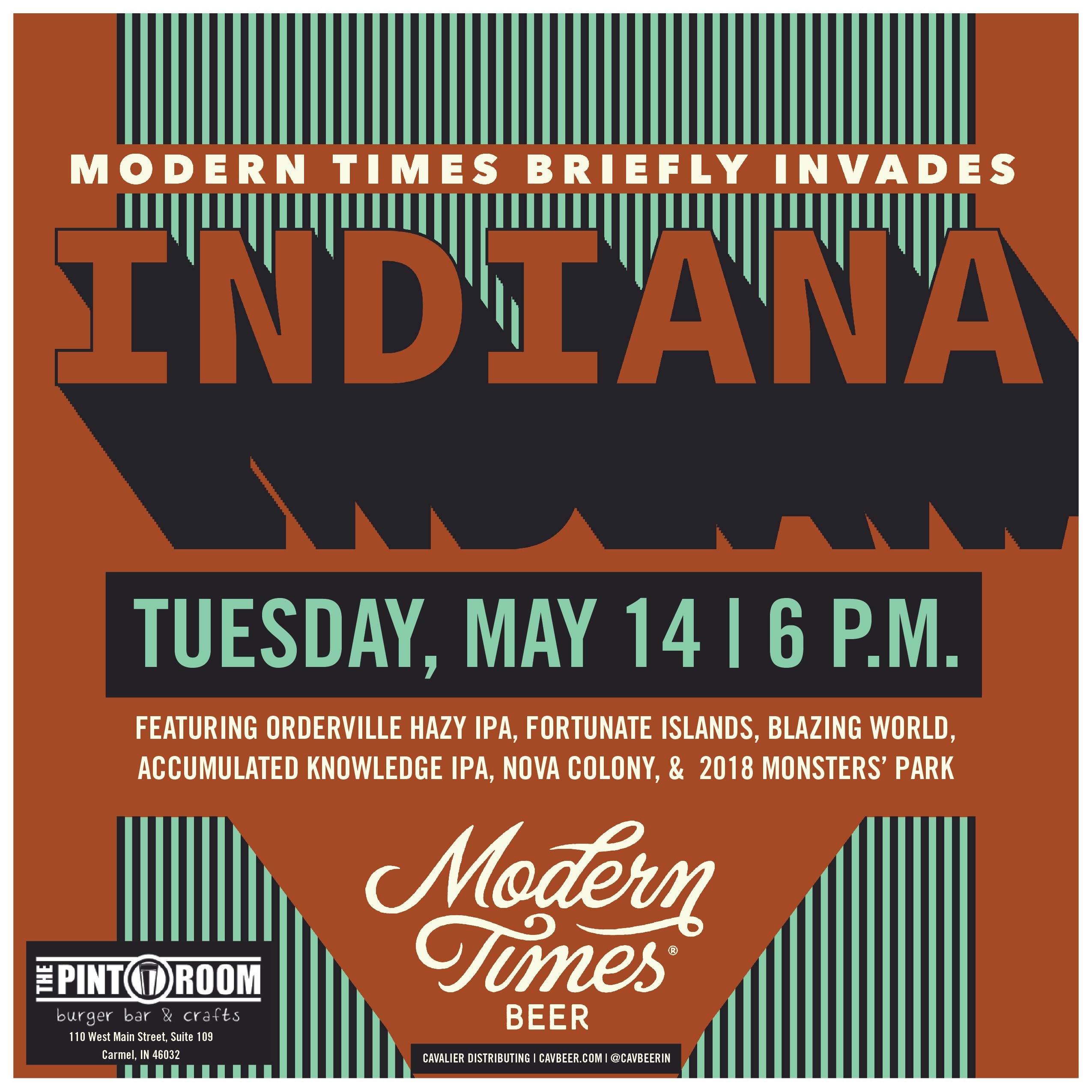 Modern Times Invades Indiana The Pint Room Cavalier